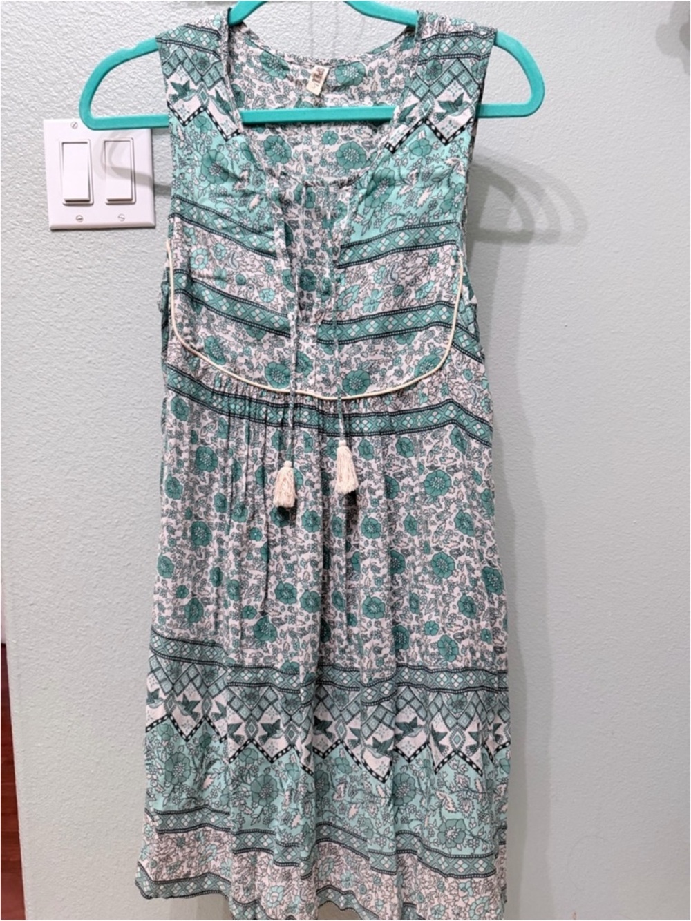Spell Mint Floral Tie-Front Midi Dress